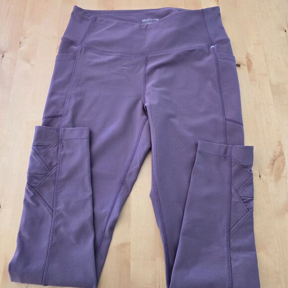 Mondetta Women’s Mauve Performance Luxury High Waisted Leggings Pockets Large - Picture 4 of 6